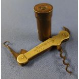 Brass, 10 place peg marker in the form of a shotgun cartridge and a Fawnhill field shooting knife (
