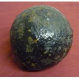 Cast metal semi relic state cannonball (diameter approx 5 inches)