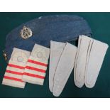 WWII period RAF side cap, a small selection of various epaulettes and navy rank epaulettes