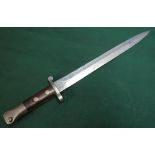 Wilkinson of London bayonet with 12 inch double edged blade, with various stamp markings and two