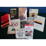 Box containing WWI book of various titles including: Great War JW Wilson, Jackas mob, the making