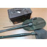 Triangular form bayonet, military ammo box, etc