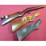 Collection of three various assorted rifles/gun stocks