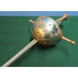 Spanish style cup hilt rapier style sword with 34 inch triform blade