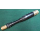 Turned hardwood and brass mounted truncheon engraved "Public Office Buxton IV WR" (length 27cm)