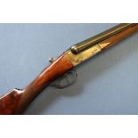 AYA Yeoman 12 bore side by side shotgun with colour hardened action and 28 inch barrels with