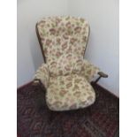 Ercol stick back armchair with loose back and seat cushions