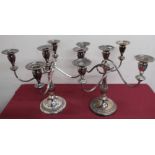 Pair of EPNS four branch table candelabra (2)
