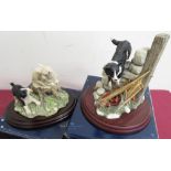 Border Fine Arts models 'Caterwaul' C19, 'Puppy & Robin' FE16, 'Bob' Otter & Frog, Puppy & Lamb