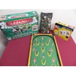 Vintage Kay Cup Final bagatelle game, Subbuteo Dream Team stadium game, collection of football