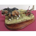Large Border Fine Arts model 'Hay Cutting Starts Today' (Standard) BO405A, on wooden plinth in box