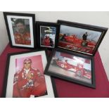 Two Michael Schumacher signed photos with COA, others of Ross Brawn, Byrne and Todt (5)