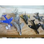 Large collection of Franklin mint Corgi and other diecast military aircraft including various jets