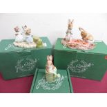 John Beswick Beatrix Potter models: Tom Kitten, Mittens and Poppet (2) Mrs Rabbit and Peter, Peter