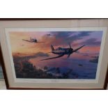 Framed and mounted print "Fighting 17 - The Jolly Rogers" by Nicholas Trudgian, limited edition