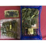 Quantity of various kit type Airfix style military models including figures, tanks, armoured