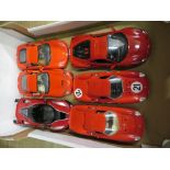 Six Burago 1:18 scale models of Ferrari's