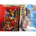 Collection of WWF wrestling figures, other figures including Donald Duck and Mickey Mouse etc and an
