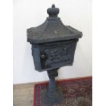 Cast metal Victorian style pedestal letter box