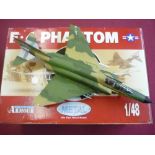 43rd Royal Air force Squadron Phantom carved and painted wood model of an F4 Phantom, British