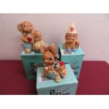 Pendelfin figures: Barney, Bundle, Little Hero, Tippit, Sunny, Teddy, Noel, Boswell, Duffy,