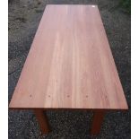 Quality modern oak rectangular dining table on square supports (H80cm x D90cm x L200cm)