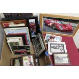 Ferrari F1 drivers: signed and facsimile signed photos, some with COA, Ferrari wall mirrors, other
