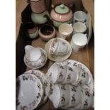 Colclough six piece tea service, Royal commemorative ware, Sadler four piece tea set etc