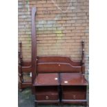 Stag Minstrel double bedstead and two single drawer bedside cabinet