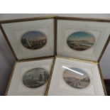 Set of four colour prints of Scarborough, North Gate of Castle, View from the Sands & Esplanade etc,
