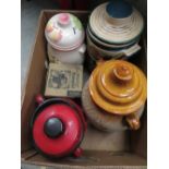 Collection of various Rumtopf, a egg on nest tureen and cover, large Ringtons biscuit barrel in