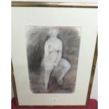 Peter Nicholas (1934 - 2015) RSBS,: Nude female, seated on a stool, charcoal, signed and dated 78 (