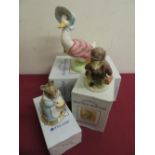 Royal Albert Beatrix Potter: Jemima Puddle Duck, Benjamin Bunny, Peter post bag, John Joiner, Tom