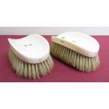Pair of ivory monogrammed hairbrushes dated 1937 and 1938, (2)