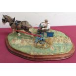 Large Border Fine Arts model 'Rowing Up' BO598, on wooden plinth in original box with packaging
