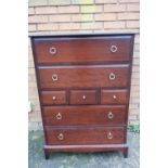 Stag Minstrel chest of two long above three short and two long drawers W82cm D47cm H113cm