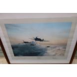 Framed print "Flight Of Eagles" by Robert Taylor, signed by the artist (64cm x 54cm)
