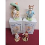 Royal Albert Beatrix Potter; Foxy Whisk gentleman, Tom Kitten, Peter Rabbit, Flopsy Bunnies,