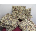 Sofa throw over cover and four cushions in traditional floral fabric (5)