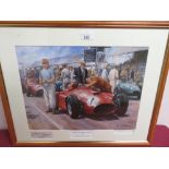 Alan Fearnley "Fangio - 1956 World Champion" limited edition colour print no. 131/500, signed by