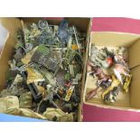 Collection of Britains and other zoo animals, a collection of Britains painted lead garden models,