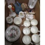 Aynsley Pembroke coffee service and a selection of cabinet bone china ornaments including Crown