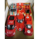 Six various manufacturers 1:18 scale Ferrari saloon and other racing cars