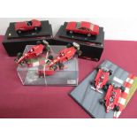 Microworld small scale model of Michael Schumacher at Spa, 1998 with loss of wheel, two other