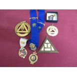 Gilt metal Yorkshire and North East Ridings masonic and other regalia