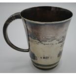 20th C silver plated mug, stamped EPNS, makers mark T.W & S, reg mark RO808572
