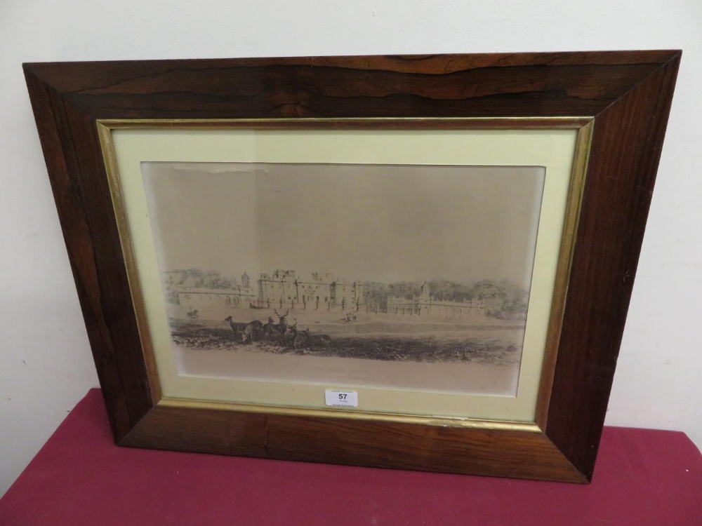 J W Ramsden, Duncomb Park, lith by W et R Hanson, in rosewood frame, 25cm x 40cm