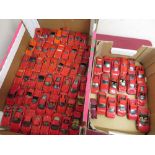 Large collection of small scale model Ferrari sports cars (approx 70) (2 boxes)