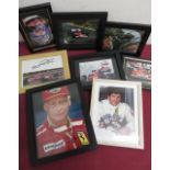 Ferrari F1 drivers: signed photos of Scheter, Ickx, Prost, Andretti, Regazzoni, Arnoux, Pironi,