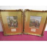 Two small Baxter prints, both depicting rural scenes with titles in gilt frames